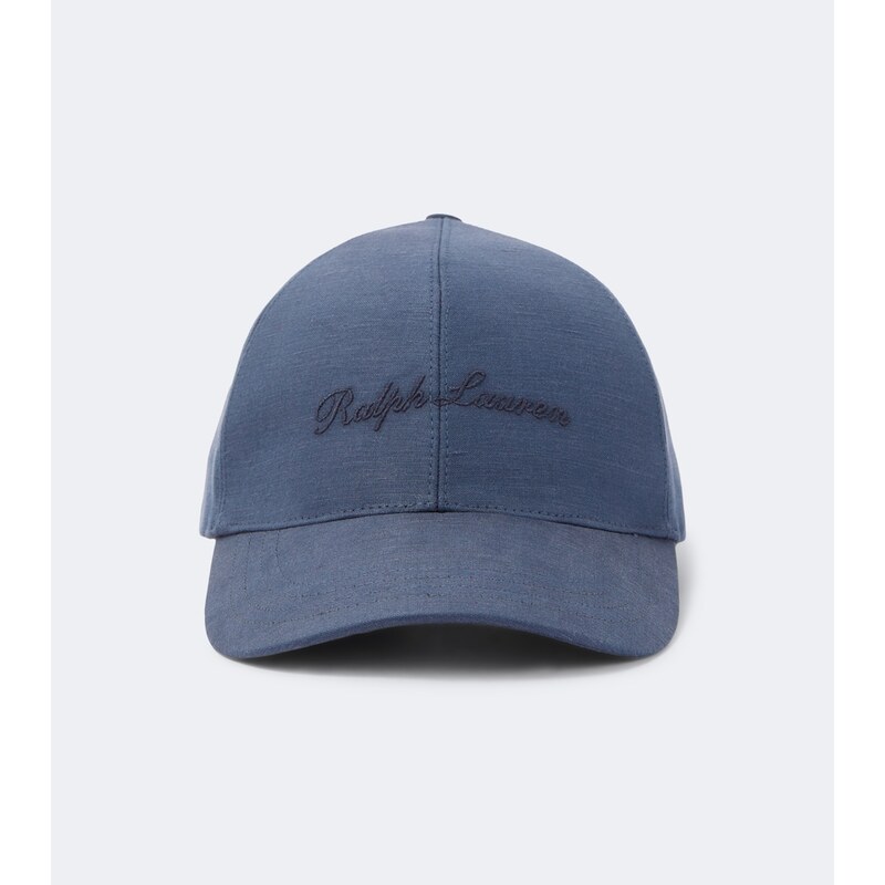 Ralph Lauren Purple Label Logo silk and linen baseball cap