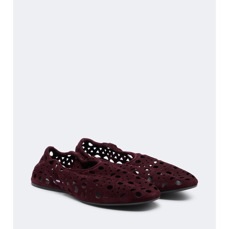 Alaïa Vienne suede ballet flats