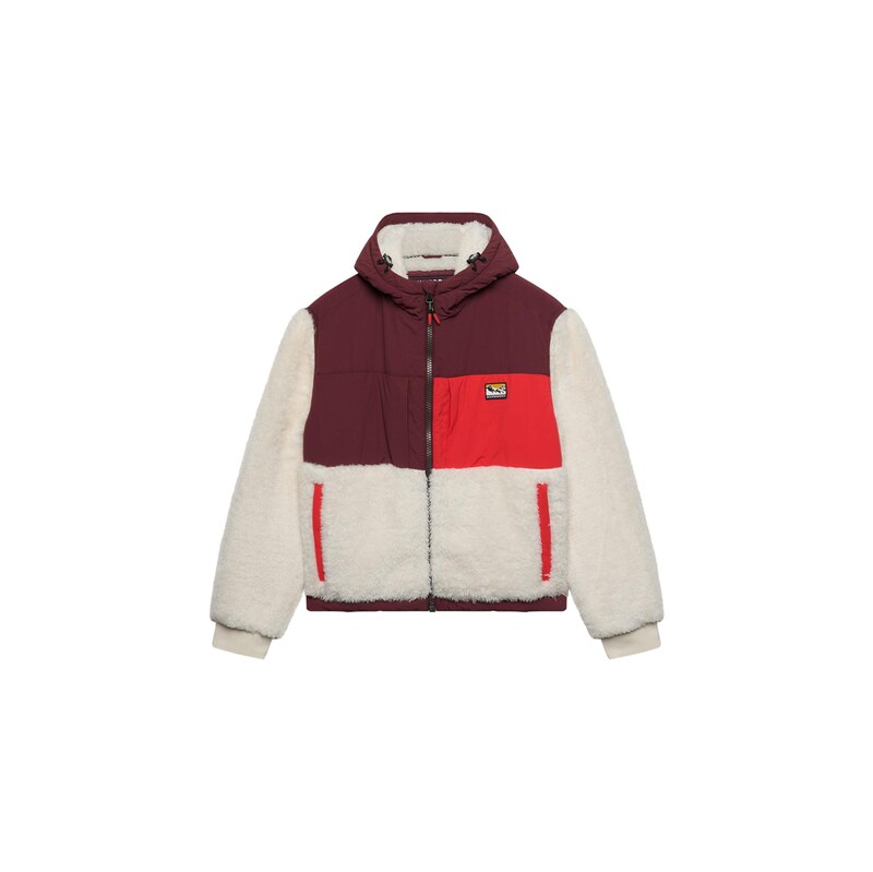 Superdry & Co Přechodná bunda bobule / červená / přírodní bílá