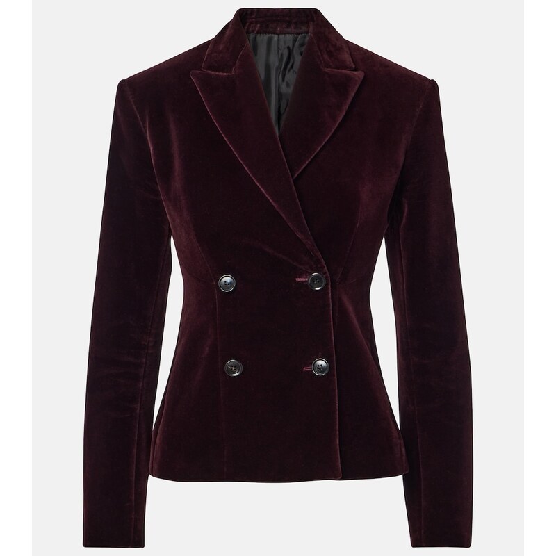 Alaïa Double-breasted cotton velvet jacket