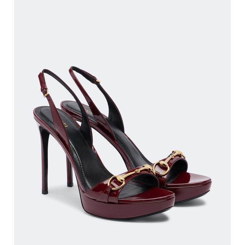 Gucci Donna patent leather platform sandals