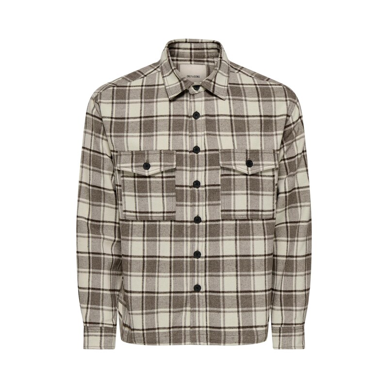 Only & Sons Košile ONSESKE šedobéžová / světle šedá