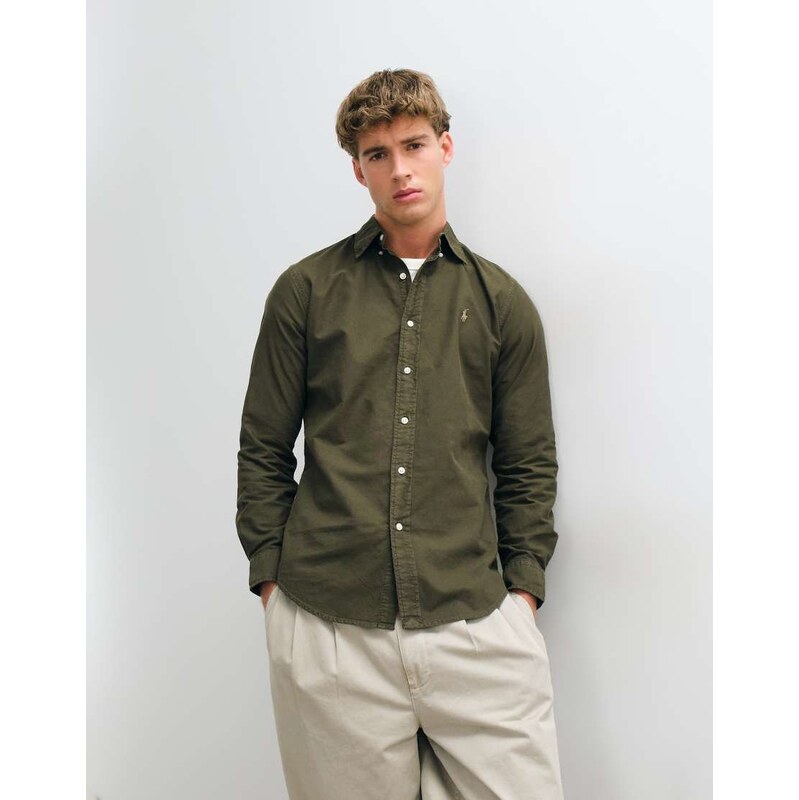 Polo Ralph Lauren icon logo slim fit garment dyed oxford shirt