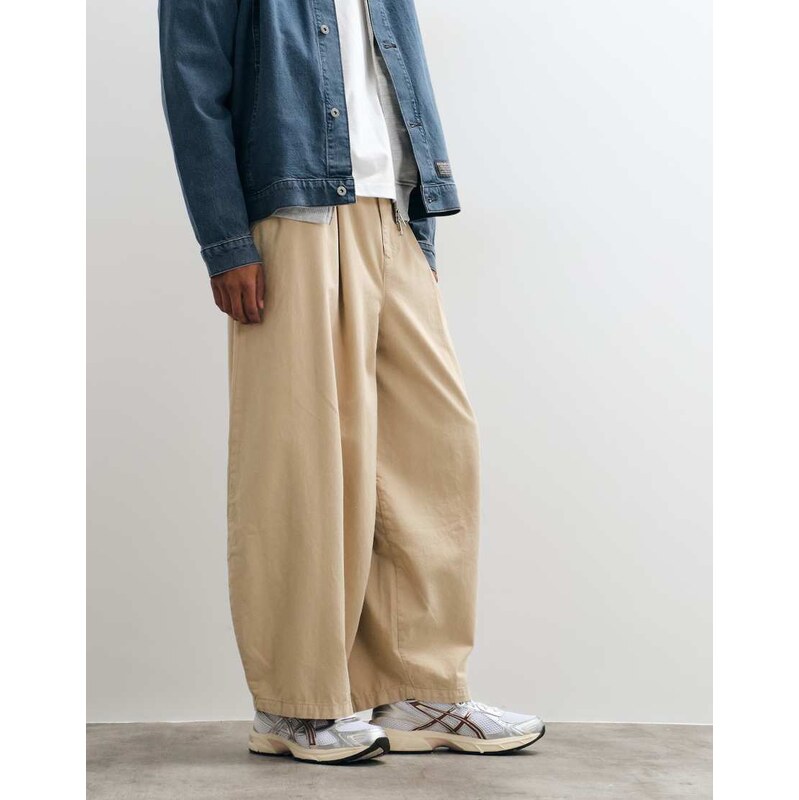 COLLUSION balloon cargo trouser in stone-Neutral