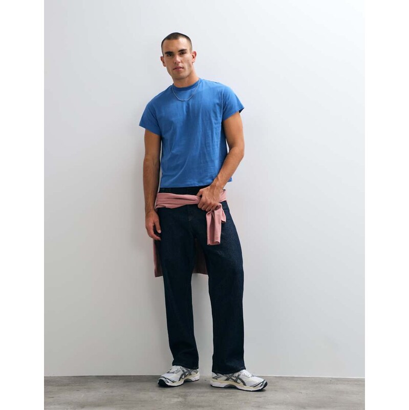 Reclaimed Vintage slim crop boxy oversized t-shirt in blue