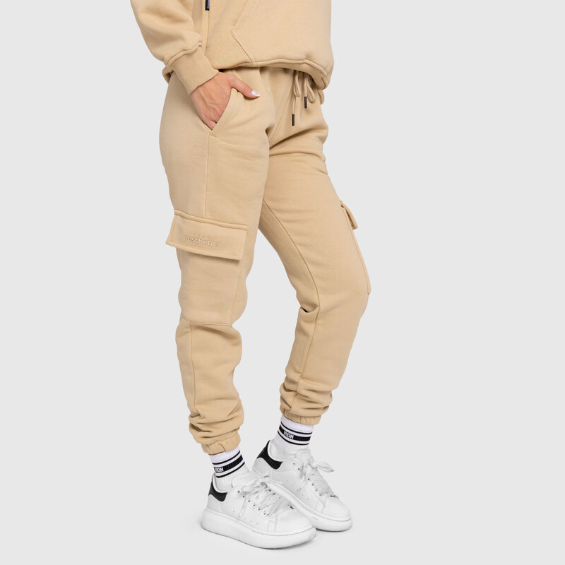 Dámské tepláky Iron Aesthetics Cargo, béžové