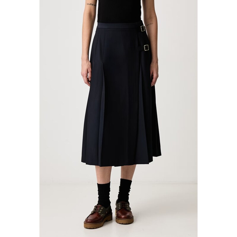 Barbour plisovaná sukně s viskózou