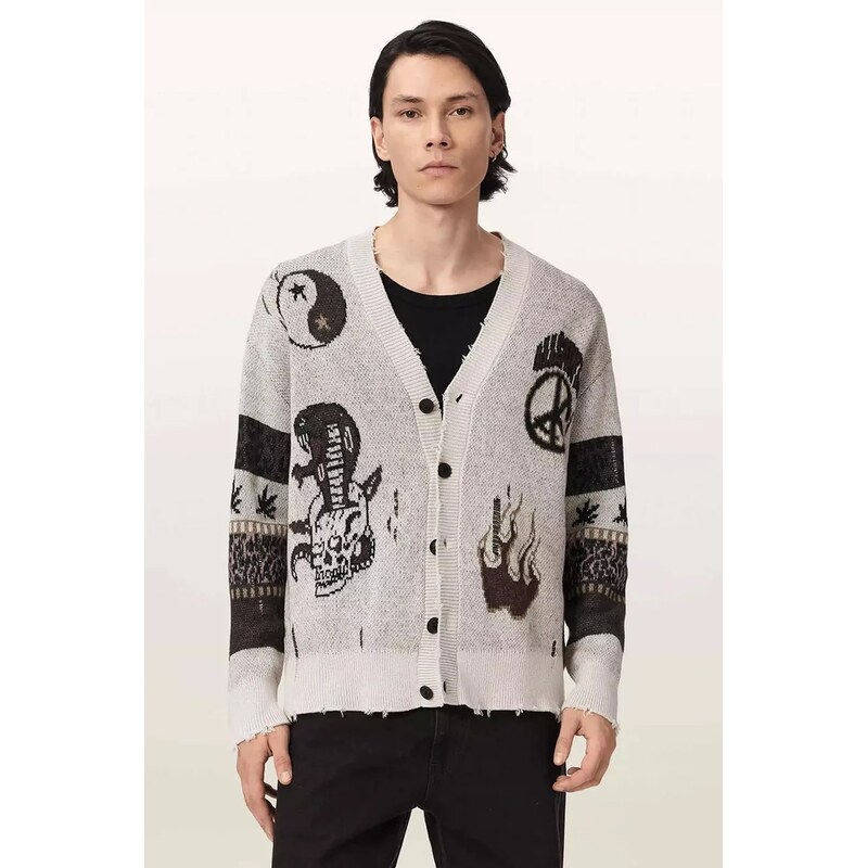 AllSaints kardigan pánský bavlněný BRAM CARDIGAN