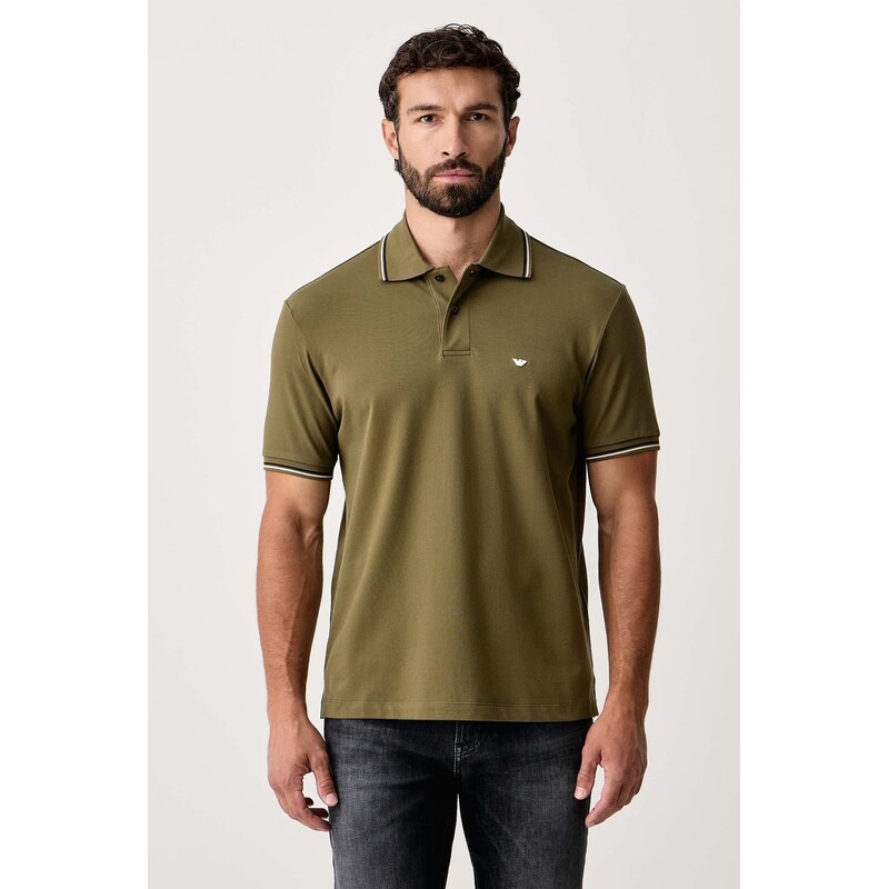 Emporio Armani polo pánské bavlněné s elastanem