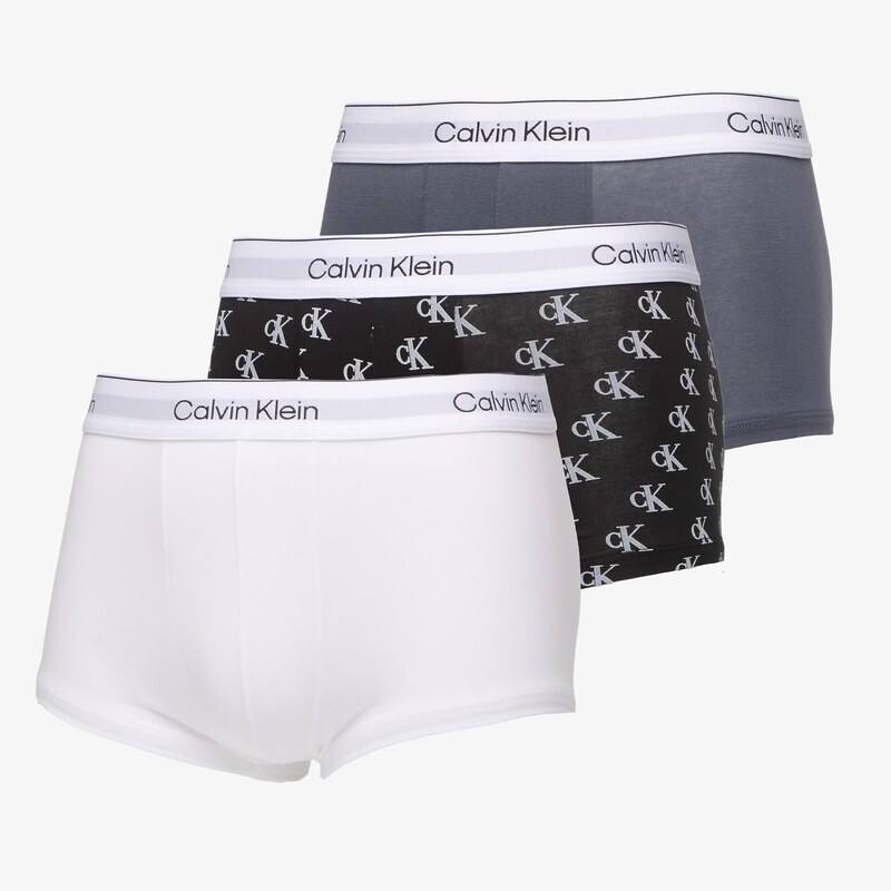 Boxerky Calvin Klein Low Rise Trunk 3Pk White/ Collegiate Logo