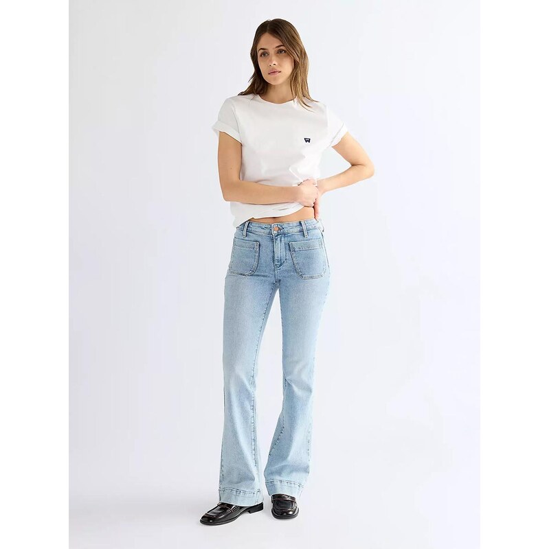 Dámské džíny WRANGLER FLARE PALE TIDES 112386677