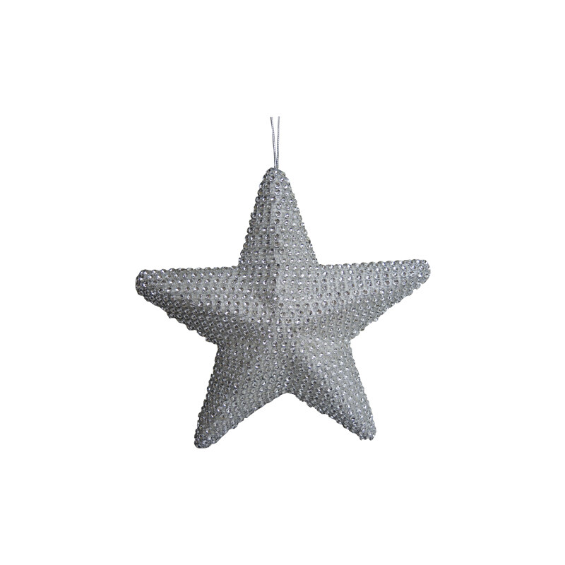 StarDeco Závěsná hvězda 22 CM - stříbrná
