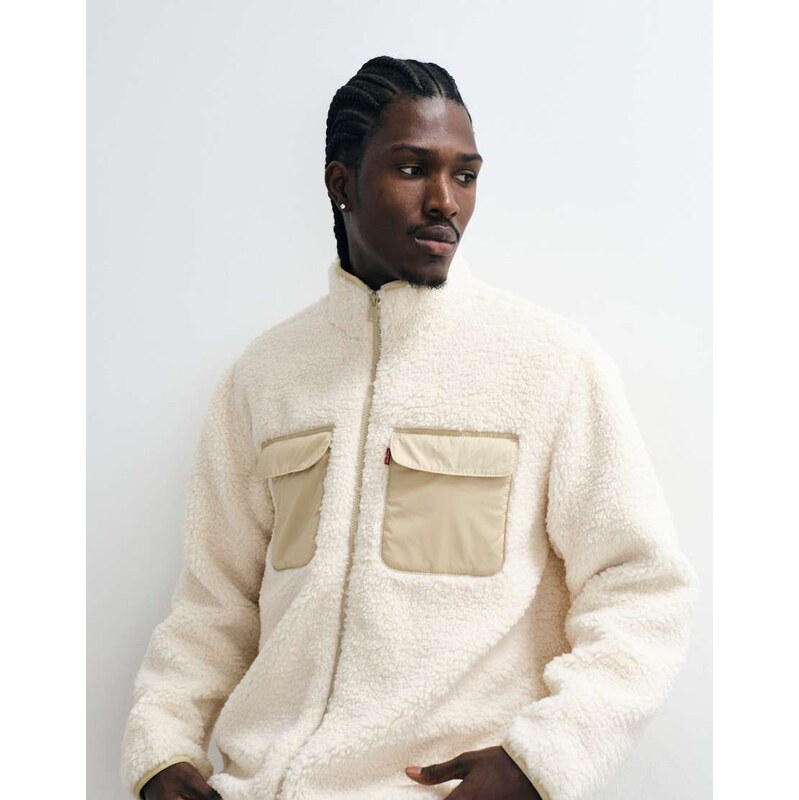 Levis campo sherpa jacket in white