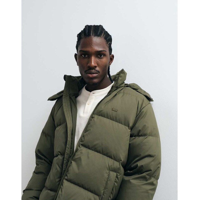 Levis rockwell hooded puffer jacket in khaki-Green
