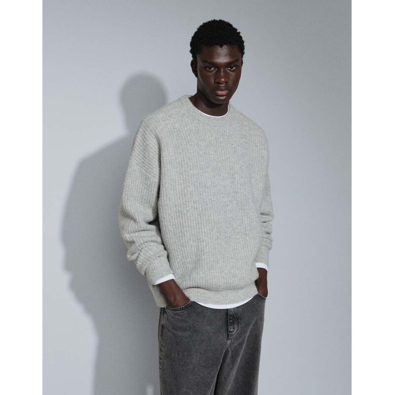 ASOS DESIGN super oversized knitted wool blend rib jumper in