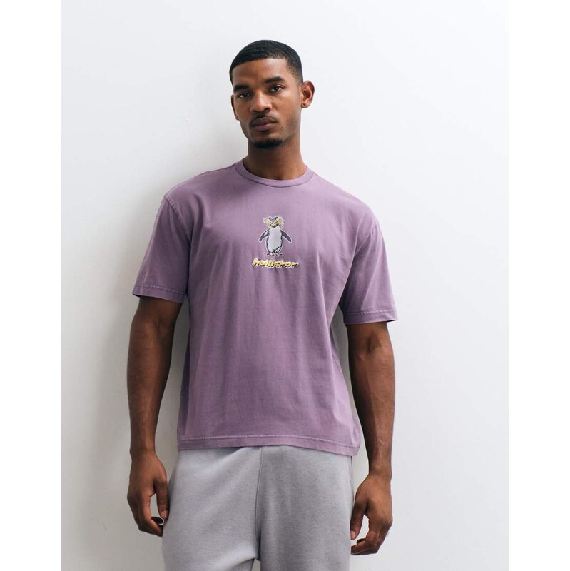 Hollister oversized y2k front graphic t-shirt in purple