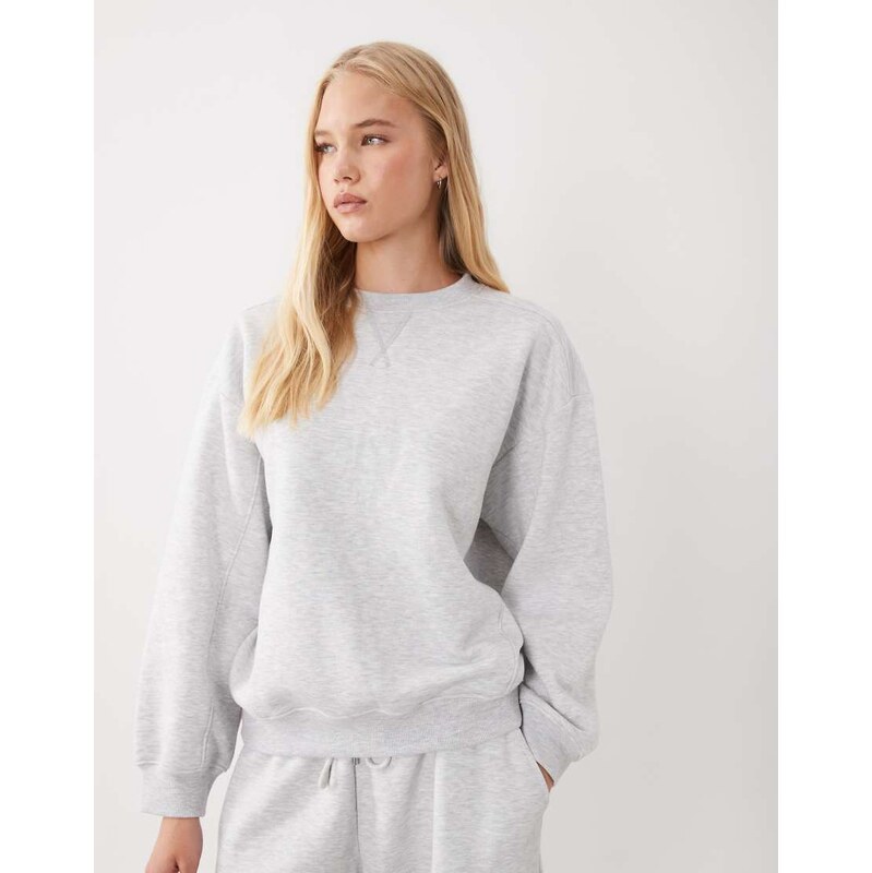 ASOS DESIGN crew neck sweatshirt co ord in grey marl
