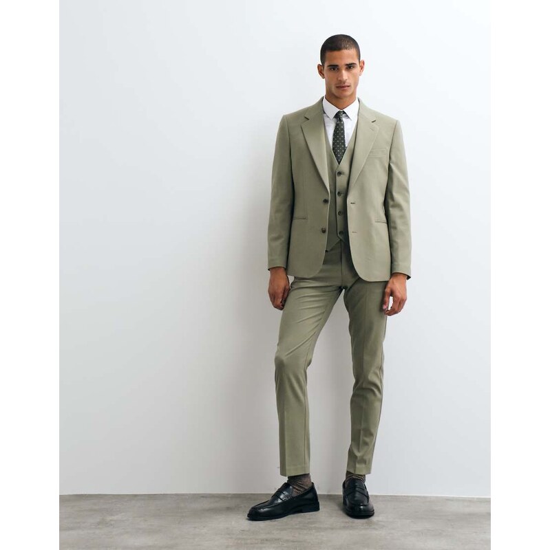 ASOS DESIGN slim suit trousers in green
