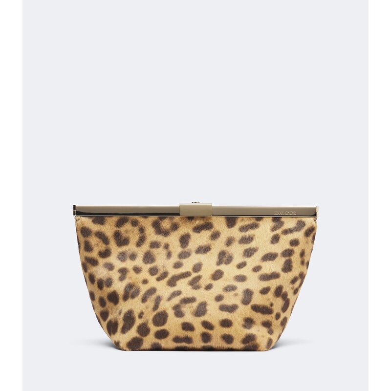 Jimmy Choo Ganache Mini leopard-print calf hair clutch