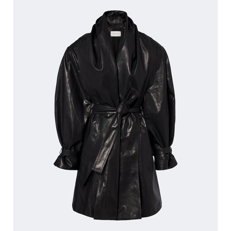 Magda Butrym Belted draped leather jacket