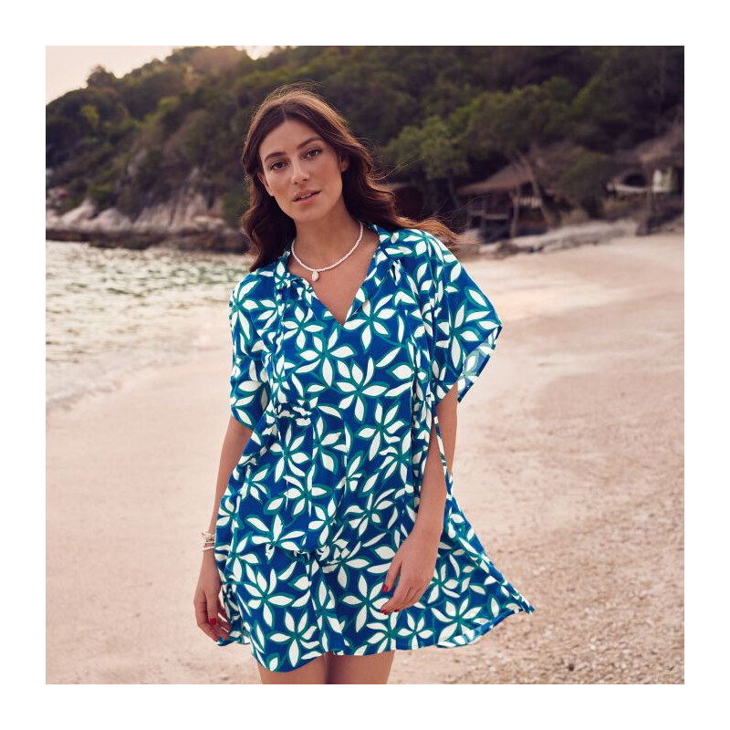Style Tahiti tunika 8643 modrá oceán - RosaFaia