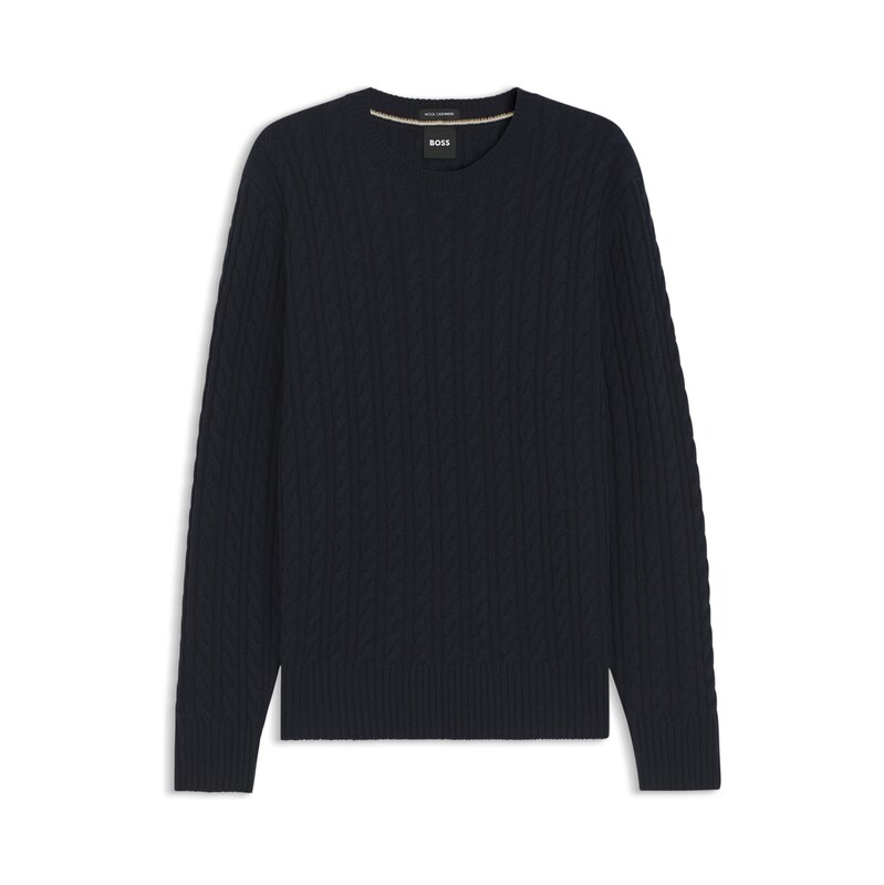 BOSS Cable-knit sweater in virgin wool and cashmere
