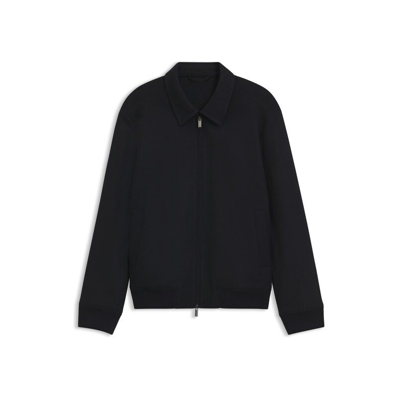 BOSS Slim-fit zip-up jacket in virgin wool flannel