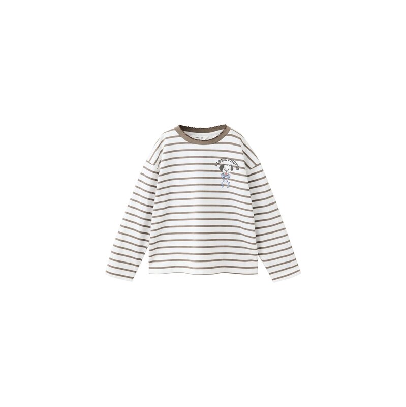 MANGO KIDS Tričko světlemodrá / hnědá / černá / bílá