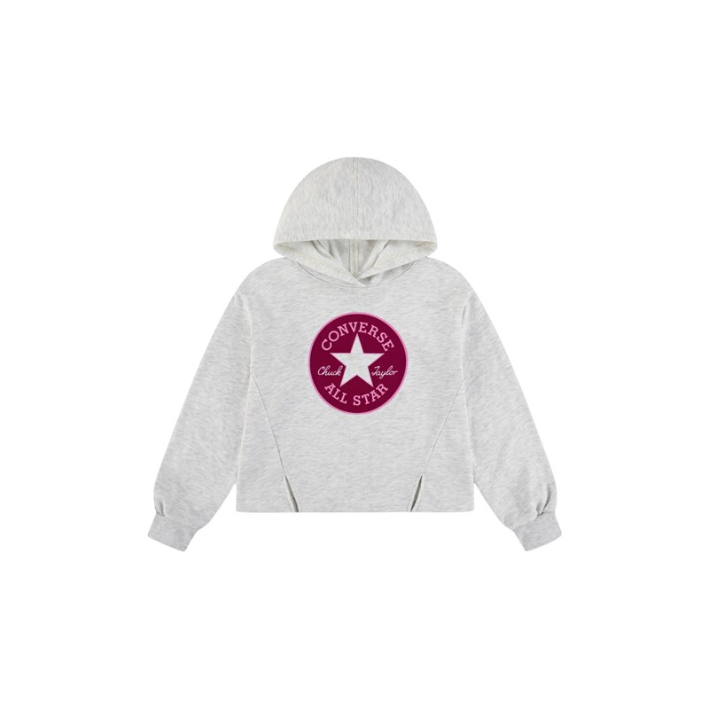 CONVERSE Mikina šedý melír / bobule / bílá