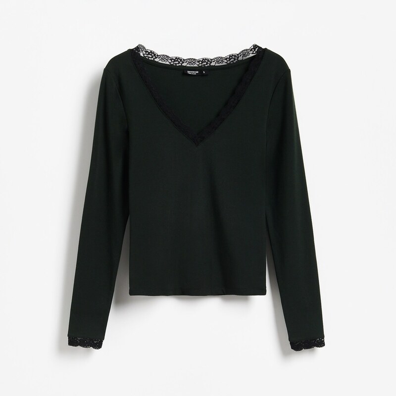 Reserved - LADIES` BLOUSE - tmavě zelená