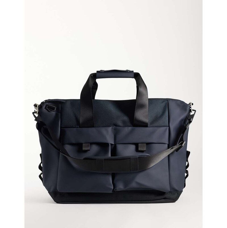Rains 12970 Otaru waterproof small weekend duffel bag in navy