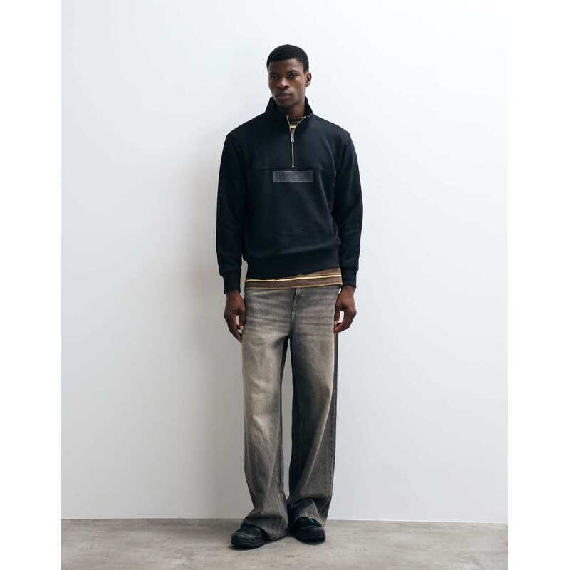 Napapijri box logo half zip in black
