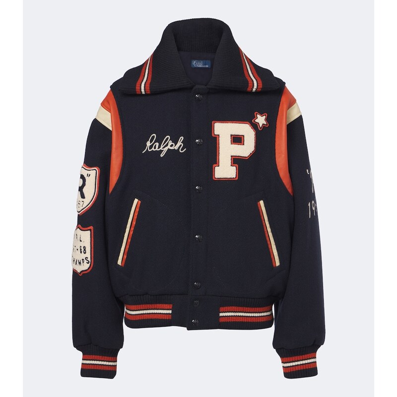 Polo Ralph Lauren Patch-appliqué wool-blend varsity jacket