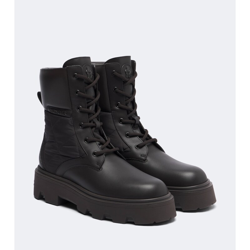 Moncler Aurea leather lace-up boots