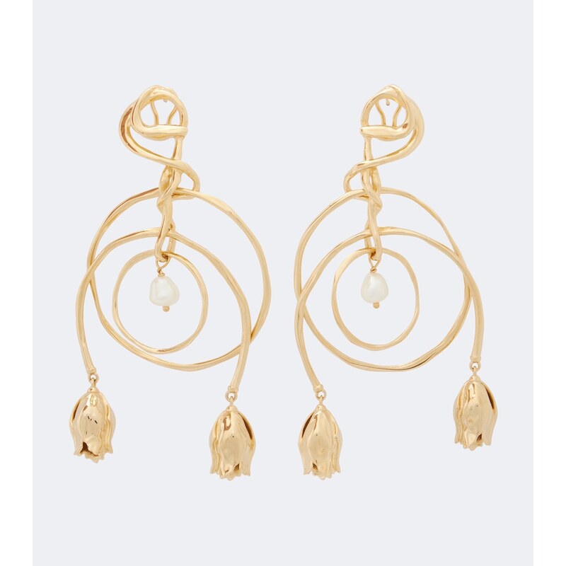 Chloé Floral faux-pearl drop earrings