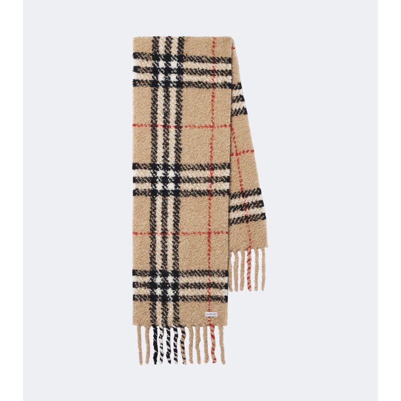 Burberry Burberry Check alpaca and wool bouclé scarf