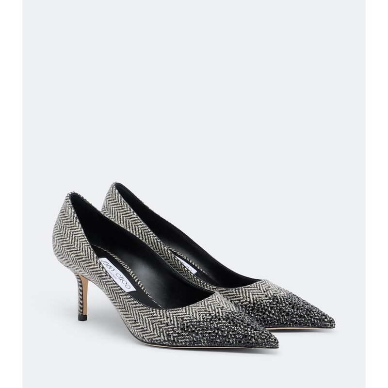 Jimmy Choo Love embellished herringbone pumps