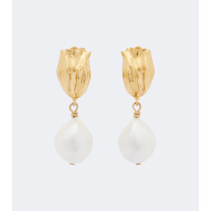 Chloé Faux pearl brass earrings