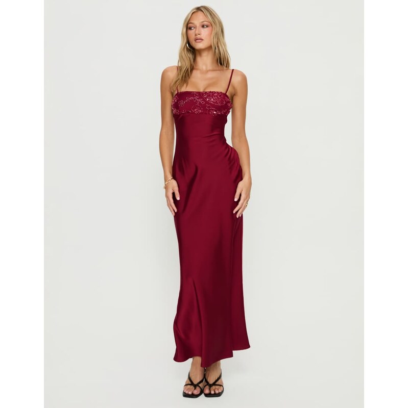 Princess Polly Engracia satin sequin & bead detail cami square