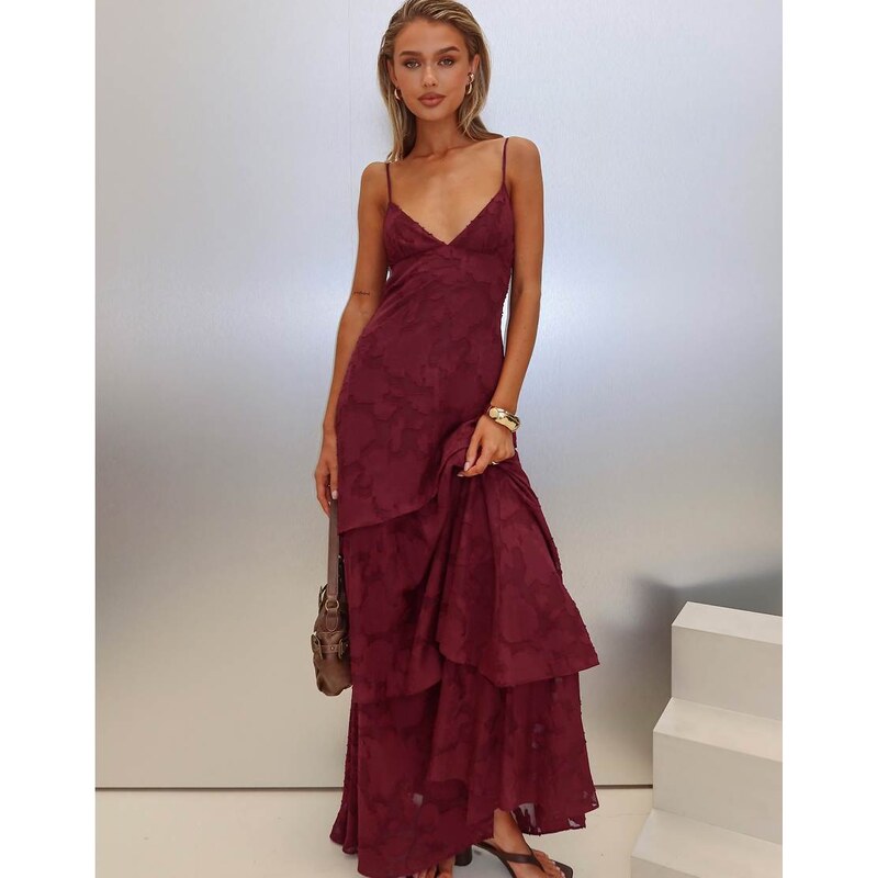 Princess Polly Lyricah textured devore tiered drape cami tie