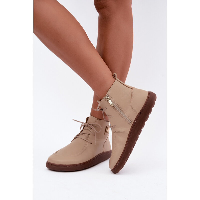 Dámské kožené barefoot zateplené mokasíny Zazoo 3077