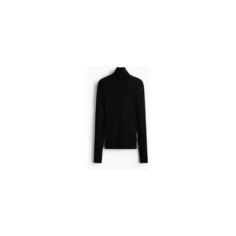 H&M - Tops rolákem z vlny merino - Černá