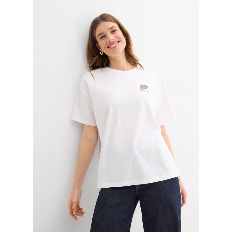 bonprix Oversized triko z čisté organické bavlny bílá Žena