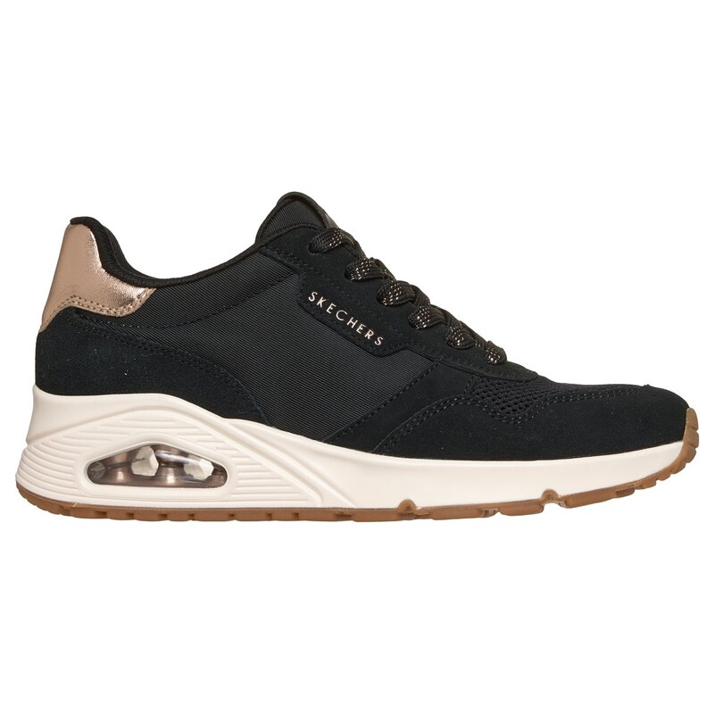 Skechers Ženy UNO - Vintage Air Shoes v Černá/Růžové Zlato,