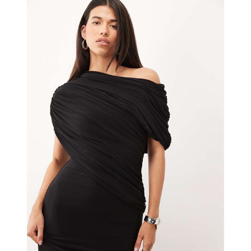 ASOS DESIGN off shoulder wrap bodice detail maxi dress with