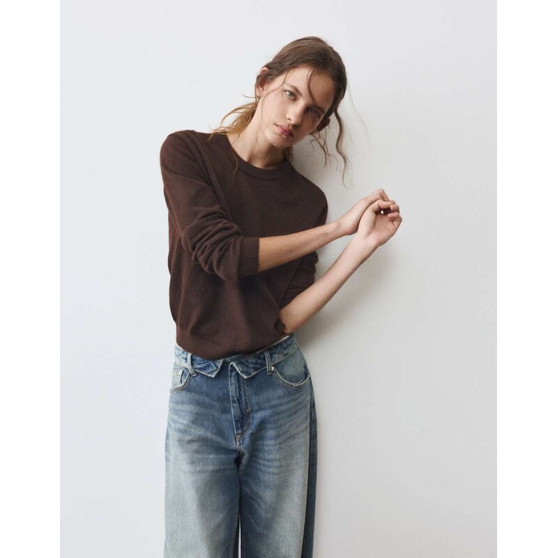 Pull&Bear Regular fit jumper in brown