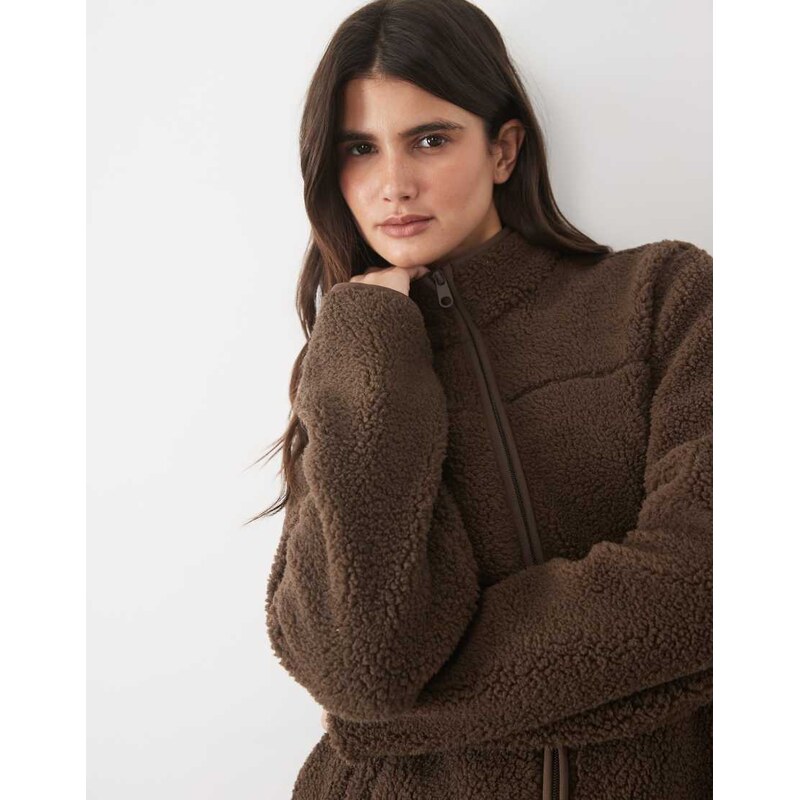JJ Rebel zip through fleece in brown