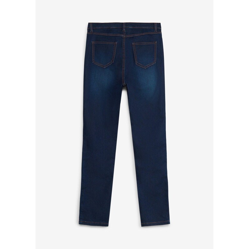 bonprix Super strečové Skinny džíny, Mid Waist modrá Dívky
