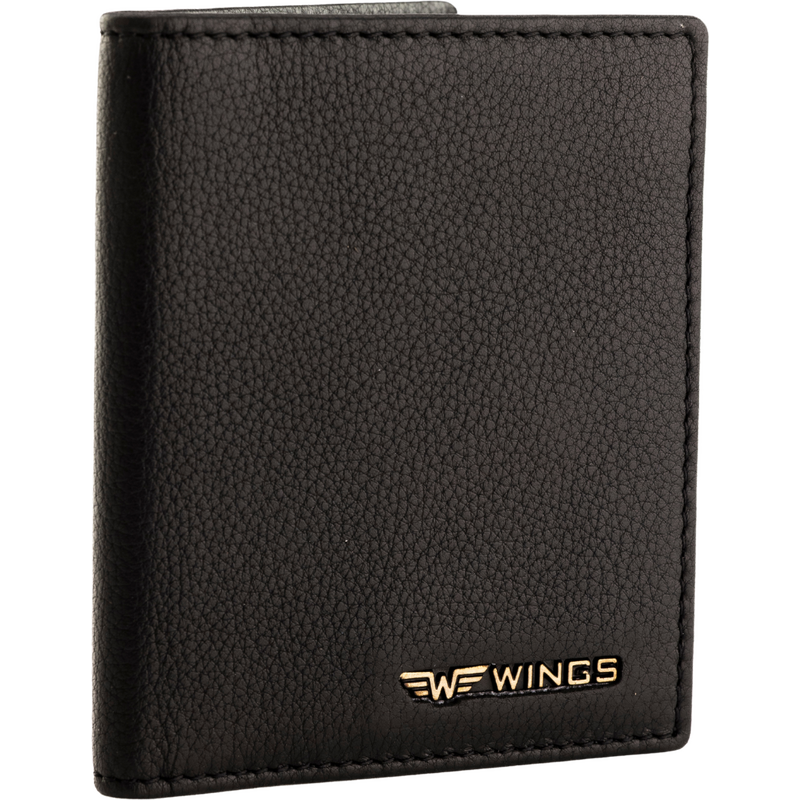 Pánské kožené pouzdro na karty Wings s RFID černé