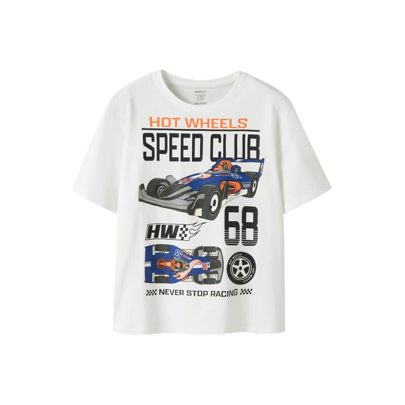 NAME IT Tričko NKMSIDDI HOTWHEELS oranžová / černá / bílá